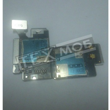 Шлейф з конектором SIM-карти для мобільного телефону Samsung N7100 Note 2, з конектором картки пам'яті