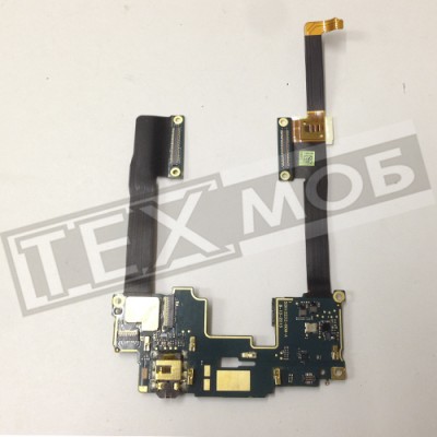 Шлейф з роз'ємом для навушників та конектором картки пам'яті HTC One max