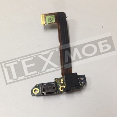 Шлейф з конектором заряджання та мікрофоном HTC One max Orig.